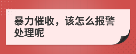 暴力催收，該怎么報警處理呢