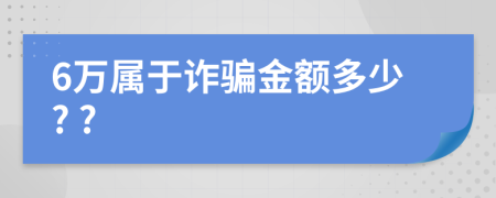 6萬屬于詐騙金額多少? ?