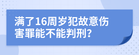 滿了16周歲犯故意傷害罪能不能判刑？