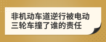 非機(jī)動車道逆行被電動三輪車撞了誰的責(zé)任
