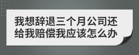 我想辭退三個月公司還給我賠償我應該怎么辦