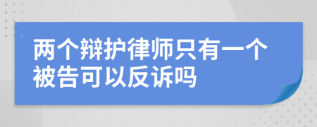 兩個辯護(hù)律師只有一個被告可以反訴嗎