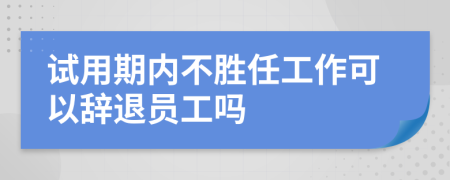 試用期內(nèi)不勝任工作可以辭退員工嗎