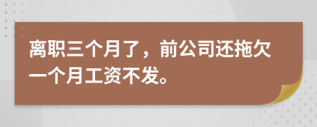 離職三個(gè)月了，前公司還拖欠一個(gè)月工資不發(fā)。