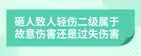砸人致人輕傷二級屬于故意傷害還是過失傷害