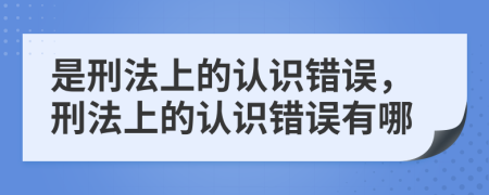 是刑法上的認(rèn)識(shí)錯(cuò)誤，刑法上的認(rèn)識(shí)錯(cuò)誤有哪