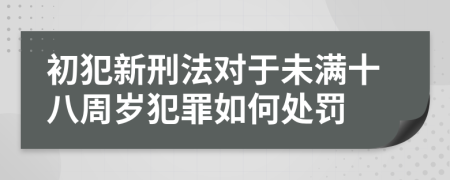 初犯新刑法對于未滿十八周歲犯罪如何處罰