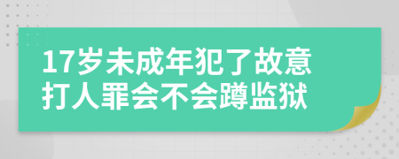 17歲未成年犯了故意打人罪會(huì)不會(huì)蹲監(jiān)獄