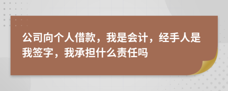 公司向個(gè)人借款，我是會(huì)計(jì)，經(jīng)手人是我簽字，我承擔(dān)什么責(zé)任嗎