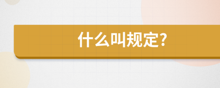 什么叫規(guī)定?