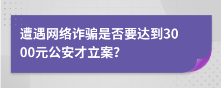 遭遇網(wǎng)絡(luò)詐騙是否要達(dá)到3000元公安才立案？
