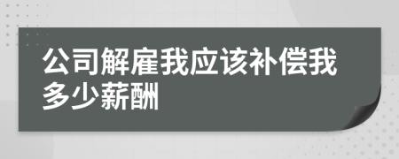 公司解雇我應(yīng)該補(bǔ)償我多少薪酬