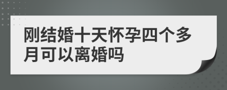 剛結(jié)婚十天懷孕四個(gè)多月可以離婚嗎