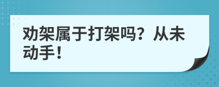 勸架屬于打架嗎？從未動手！