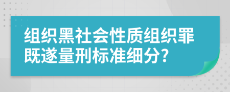 組織黑社會(huì)性質(zhì)組織罪既遂量刑標(biāo)準(zhǔn)細(xì)分?