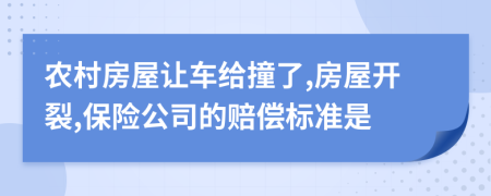 農(nóng)村房屋讓車給撞了,房屋開裂,保險公司的賠償標(biāo)準(zhǔn)是
