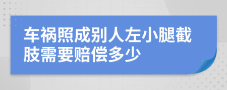 車禍照成別人左小腿截肢需要賠償多少