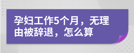 孕婦工作5個月，無理由被辭退，怎么算