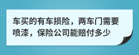 車買的有車損險(xiǎn)，兩車門需要噴漆，保險(xiǎn)公司能賠付多少