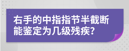 右手的中指指節(jié)半截斷能鑒定為幾級殘疾？