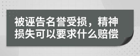 被誣告名譽(yù)受損，精神損失可以要求什么賠償