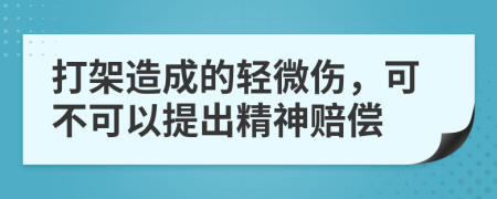 打架造成的輕微傷，可不可以提出精神賠償