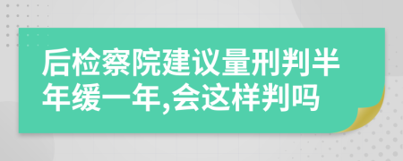 后檢察院建議量刑判半年緩一年,會這樣判嗎
