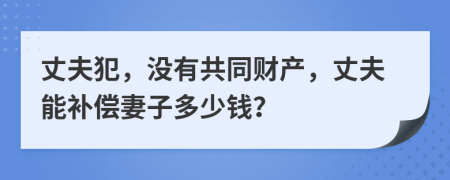 丈夫犯，沒有共同財產(chǎn)，丈夫能補(bǔ)償妻子多少錢？