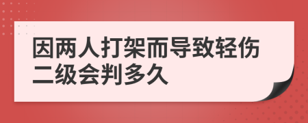 因兩人打架而導致輕傷二級會判多久