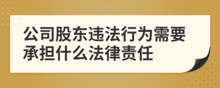 公司股東違法行為需要承擔什么法律責任