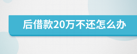 后借款20萬(wàn)不還怎么辦
