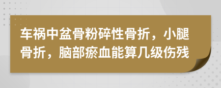 車禍中盆骨粉碎性骨折，小腿骨折，腦部瘀血能算幾級(jí)傷殘