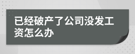 已經(jīng)破產(chǎn)了公司沒發(fā)工資怎么辦