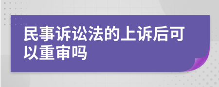 民事訴訟法的上訴后可以重審嗎