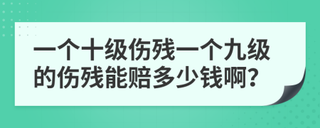 一個(gè)十級(jí)傷殘一個(gè)九級(jí)的傷殘能賠多少錢??？