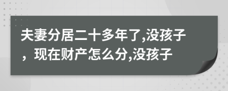 夫妻分居二十多年了,沒孩子，現(xiàn)在財(cái)產(chǎn)怎么分,沒孩子