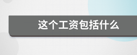 這個(gè)工資包括什么