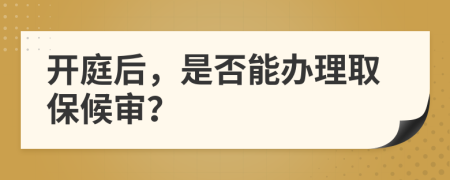 開庭后，是否能辦理取保候審？