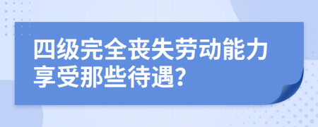 四級(jí)完全喪失勞動(dòng)能力享受那些待遇？