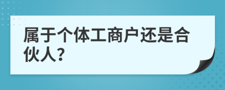 屬于個(gè)體工商戶還是合伙人？