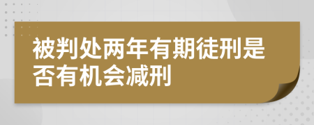 被判處兩年有期徒刑是否有機(jī)會(huì)減刑