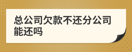 總公司欠款不還分公司能還嗎