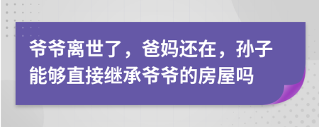 爺爺離世了，爸媽還在，孫子能夠直接繼承爺爺?shù)姆课輪?>
                </a>
            </div>
            <div   id=