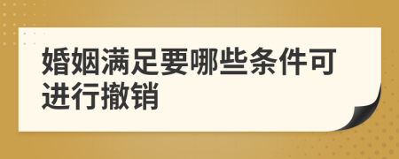婚姻滿足要哪些條件可進(jìn)行撤銷