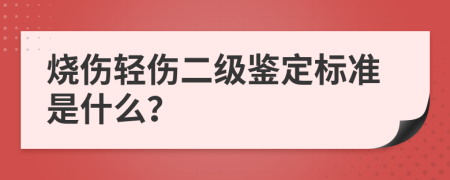 燒傷輕傷二級鑒定標(biāo)準(zhǔn)是什么？