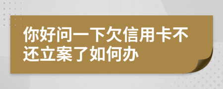 你好問(wèn)一下欠信用卡不還立案了如何辦