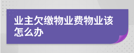 業(yè)主欠繳物業(yè)費(fèi)物業(yè)該怎么辦