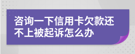 咨詢一下信用卡欠款還不上被起訴怎么辦