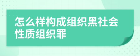 怎么樣構(gòu)成組織黑社會性質(zhì)組織罪
