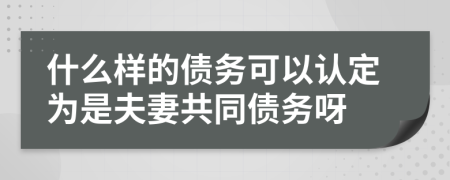 什么樣的債務(wù)可以認定為是夫妻共同債務(wù)呀